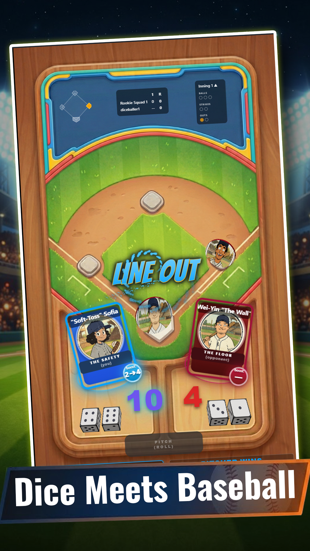 Rollin Bases gameplay screen one